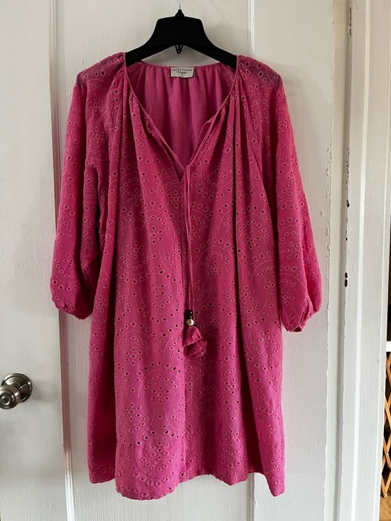 Dress Forum Los Angeles Pink Eyelet Mini Dress - Size L - Picture 3 of 14